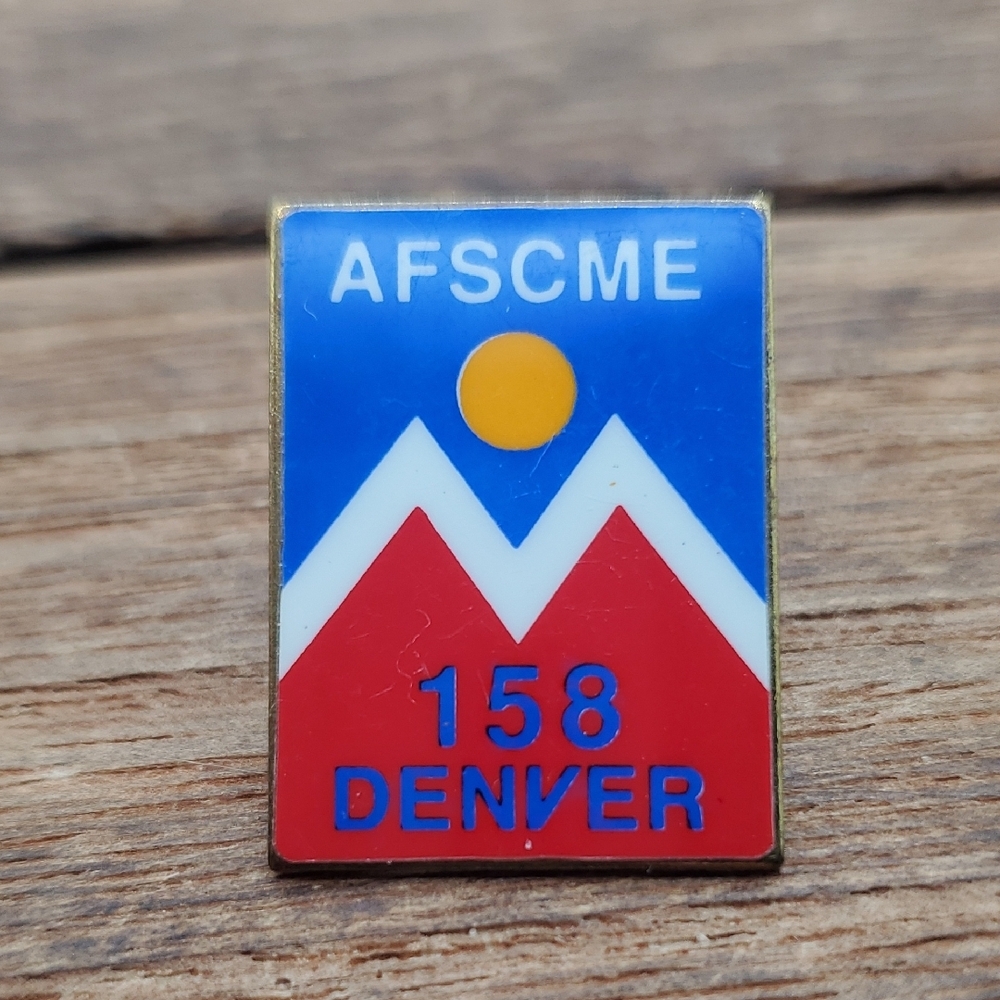 AFSCME 158 Denver Enamel Pin - Blue Red White B453